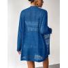 Zeagoo Womens 2026 Summer Crochet Cardigan Sweaters Lightweight Long Sleeve Open Front Kimono Boho Knit Cover Ups(Blue)