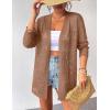 Zeagoo Womens 2026 Summer Crochet Cardigan Sweaters Lightweight Long Sleeve Open Front Kimono Boho Knit Cover Ups(Brown)