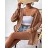 Zeagoo Womens 2026 Summer Crochet Cardigan Sweaters Lightweight Long Sleeve Open Front Kimono Boho Knit Cover Ups(Brown)