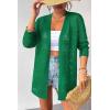 Zeagoo Womens 2026 Summer Crochet Cardigan Sweaters Lightweight Long Sleeve Open Front Kimono Boho Knit Cover Ups(Green)