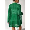 Zeagoo Womens 2026 Summer Crochet Cardigan Sweaters Lightweight Long Sleeve Open Front Kimono Boho Knit Cover Ups(Green)