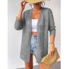 Zeagoo Womens 2026 Summer Crochet Cardigan Sweaters Lightweight Long Sleeve Open Front Kimono Boho Knit Cover Ups(Grey)