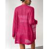 Zeagoo Womens 2026 Summer Crochet Cardigan Sweaters Lightweight Long Sleeve Open Front Kimono Boho Knit Cover Ups(Hot Pink)