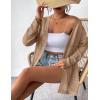 Zeagoo Womens 2026 Summer Crochet Cardigan Sweaters Lightweight Long Sleeve Open Front Kimono Boho Knit Cover Ups(Khaki)
