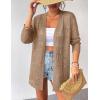 Zeagoo Womens 2026 Summer Crochet Cardigan Sweaters Lightweight Long Sleeve Open Front Kimono Boho Knit Cover Ups(Khaki)