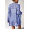 Zeagoo Womens 2026 Summer Crochet Cardigan Sweaters Lightweight Long Sleeve Open Front Kimono Boho Knit Cover Ups(Light Blue)