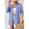 Zeagoo Womens 2026 Summer Crochet Cardigan Sweaters Lightweight Long Sleeve Open Front Kimono Boho Knit Cover Ups(Light Blue)