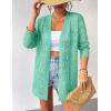 Zeagoo Womens 2026 Summer Crochet Cardigan Sweaters Lightweight Long Sleeve Open Front Kimono Boho Knit Cover Ups(Light Green)
