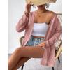 Zeagoo Womens 2026 Summer Crochet Cardigan Sweaters Lightweight Long Sleeve Open Front Kimono Boho Knit Cover Ups(Pink)