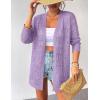 Zeagoo Womens 2026 Summer Crochet Cardigan Sweaters Lightweight Long Sleeve Open Front Kimono Boho Knit Cover Ups(Purple)