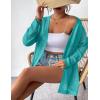 Zeagoo Womens 2026 Summer Crochet Cardigan Sweaters Lightweight Long Sleeve Open Front Kimono Boho Knit Cover Ups(Teal)