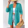 Zeagoo Womens 2026 Summer Crochet Cardigan Sweaters Lightweight Long Sleeve Open Front Kimono Boho Knit Cover Ups(Teal)