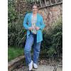 Zeagoo Womens 2026 Summer Crochet Cardigan Sweaters Lightweight Long Sleeve Open Front Kimono Boho Knit Cover Ups(Teal)