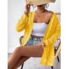 Zeagoo Womens 2026 Summer Crochet Cardigan Sweaters Lightweight Long Sleeve Open Front Kimono Boho Knit Cover Ups(Yellow)