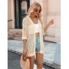 Zeagoo Women’s 2026 Summer Crochet Lightweight Cardigan Short Sleeve Boho Kimono Oversized Open Front Sweater Tops(Apricot)