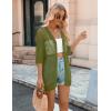 Zeagoo Women’s 2026 Summer Crochet Lightweight Cardigan Short Sleeve Boho Kimono Oversized Open Front Sweater Tops(Army Green)