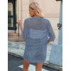 Zeagoo Women’s 2026 Summer Crochet Lightweight Cardigan Short Sleeve Boho Kimono Oversized Open Front Sweater Tops(Blue)