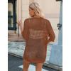 Zeagoo Women’s 2026 Summer Crochet Lightweight Cardigan Short Sleeve Boho Kimono Oversized Open Front Sweater Tops(Caramel)