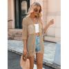 Zeagoo Women’s 2026 Summer Crochet Lightweight Cardigan Short Sleeve Boho Kimono Oversized Open Front Sweater Tops(Khaki)