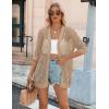 Zeagoo Women’s 2026 Summer Crochet Lightweight Cardigan Short Sleeve Boho Kimono Oversized Open Front Sweater Tops(Khaki)