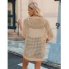 Zeagoo Women’s 2026 Summer Crochet Lightweight Cardigan Short Sleeve Boho Kimono Oversized Open Front Sweater Tops(Khaki)