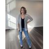 Zeagoo Women’s 2026 Summer Crochet Lightweight Cardigan Short Sleeve Boho Kimono Oversized Open Front Sweater Tops(Light Grey)