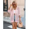 Zeagoo Women’s 2026 Summer Crochet Lightweight Cardigan Short Sleeve Boho Kimono Oversized Open Front Sweater Tops(Light Pink)