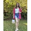 Zeagoo Women’s 2026 Summer Crochet Lightweight Cardigan Short Sleeve Boho Kimono Oversized Open Front Sweater Tops(Rose Red)