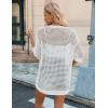 Zeagoo Women’s 2026 Summer Crochet Lightweight Cardigan Short Sleeve Boho Kimono Oversized Open Front Sweater Tops(White)