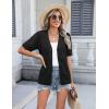 Zeagoo Women’s 2026 Summer Short Sleeve Crochet Cardigan V Neck Cropped Lightweight Button up Bolero Shrug Sweater(Black)