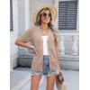 Zeagoo Women’s 2026 Summer Short Sleeve Crochet Cardigan V Neck Cropped Lightweight Button up Bolero Shrug Sweater(Camel)