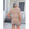 Zeagoo Women’s 2026 Summer Short Sleeve Crochet Cardigan V Neck Cropped Lightweight Button up Bolero Shrug Sweater(Camel)