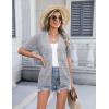 Zeagoo Women’s 2026 Summer Short Sleeve Crochet Cardigan V Neck Cropped Lightweight Button up Bolero Shrug Sweater(Grey)