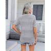 Zeagoo Women’s 2026 Summer Short Sleeve Crochet Cardigan V Neck Cropped Lightweight Button up Bolero Shrug Sweater(Grey)