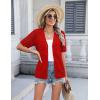 Zeagoo Women’s 2026 Summer Short Sleeve Crochet Cardigan V Neck Cropped Lightweight Button up Bolero Shrug Sweater(Red)