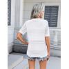Zeagoo Women’s 2026 Summer Short Sleeve Crochet Cardigan V Neck Cropped Lightweight Button up Bolero Shrug Sweater(White)