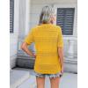 Zeagoo Women’s 2026 Summer Short Sleeve Crochet Cardigan V Neck Cropped Lightweight Button up Bolero Shrug Sweater(Yellow)