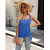 Zeagoo Womens 2026 Tank Tops 2 Pack U Neck Summer Sleeveless Tops Loose Fit Button Casual Henley Shirts