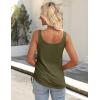 Zeagoo Womens 2026 Tank Tops 2 Pack U Neck Summer Sleeveless Tops Loose Fit Button Casual Henley Shirts(Black+army Green)