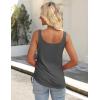 Zeagoo Womens 2026 Tank Tops 2 Pack U Neck Summer Sleeveless Tops Loose Fit Button Casual Henley Shirts(Dark Grey+lake Green)