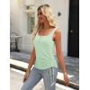 Zeagoo Womens 2026 Tank Tops 2 Pack U Neck Summer Sleeveless Tops Loose Fit Button Casual Henley Shirts(Dark Grey+lake Green)
