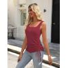 Zeagoo Womens 2026 Tank Tops 2 Pack U Neck Summer Sleeveless Tops Loose Fit Button Casual Henley Shirts(Deep Navy+wine Red)