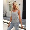 Zeagoo Womens 2026 Tank Tops 2 Pack U Neck Summer Sleeveless Tops Loose Fit Button Casual Henley Shirts(Navy+grey)