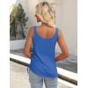 Zeagoo Womens 2026 Tank Tops 2 Pack U Neck Summer Sleeveless Tops Loose Fit Button Casual Henley Shirts(Royal Blue+rose Red)