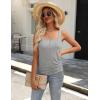 Zeagoo Womens 2026 Tank Tops 2 Pack U Neck Summer Sleeveless Tops Loose Fit Button Casual Henley Shirts(White+grey)