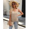 Zeagoo Womens 2026 Tank Tops 2 Pack U Neck Summer Sleeveless Tops Loose Fit Button Casual Henley Shirts(White+khaki)