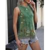 Zeagoo Womens 2026 Tank Tops Casual Crewneck Sleeveless T Shirts Loose Fit Summer Tunic Blouse(1-green Flower)