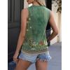 Zeagoo Womens 2026 Tank Tops Casual Crewneck Sleeveless T Shirts Loose Fit Summer Tunic Blouse(1-green Flower)