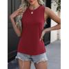 Zeagoo Womens 2026 Tank Tops Casual Crewneck Sleeveless T Shirts Loose Fit Summer Tunic Blouse(1-wine Red)