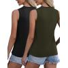 Zeagoo Womens 2026 Tank Tops Casual Crewneck Sleeveless T Shirts Loose Fit Summer Tunic Blouse(2 Pack-army Green and Black)